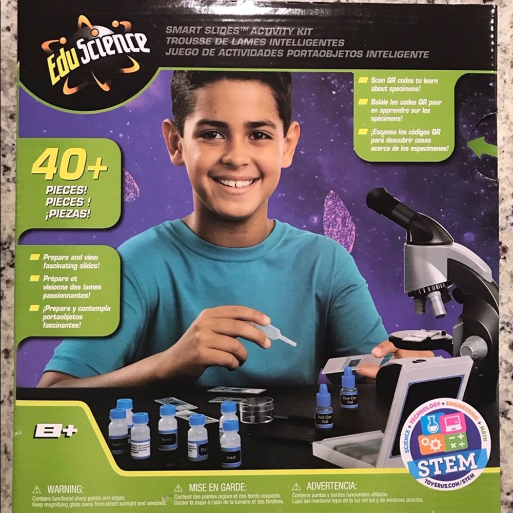 Student Microscope 3 Pc SET Edu Science Incl Smart Device Adapter & Activity Kit - Picture 4 of 8